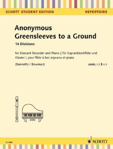 ANONYME - GREENSLEEVES TO A GROUND - FLUTE A BEC SOPRANO ET PIANO