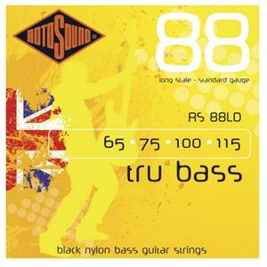 JEU DE CORDES BASSE ROTOSOUND RS 88 LD FILE PLAT BLACK NYLON 65/115