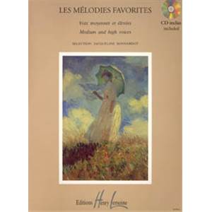 BONNARDOT JACQUELINE - MELODIES FAVORITES + CD - VOIX ELEVEES OU MOYENNES ET PIANO