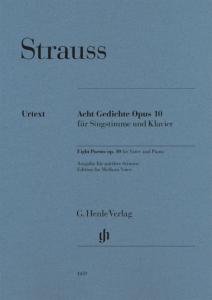 STRAUSS RICHARD - 8 POEMES OPUS 10 - VOIX MOYENNE ET PIANO
