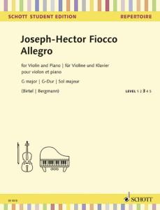 FIOCCO JOSEPH-HECTOR - ALLEGRO EN SOL MAJEUR - VIOLON ET PIANO