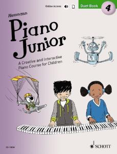 HEUMANN HANS GUNTER - PIANO JUNIOR : DUET BOOK 4 +ONLINE ACCESS - PIANO A 4 MAINS