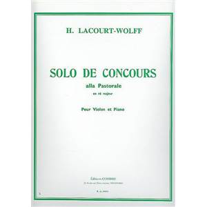 LACOURT WOLFF H. - SOLO CONCOURS ALLA PASTORALE POUR VIOLON ET PIANO