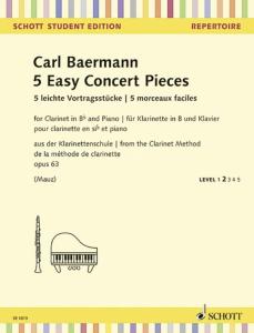 BAERMANN CARL - 5 MORCEAUX FACILES OPUS 63 - CLARINETTE SIB ET PIANO