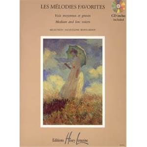 BONNARDOT JACQUELINE - MELODIES FAVORITES + CD - VOIX MOYENNES OU GRAVES ET PIANO