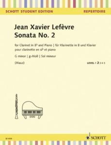 LEFEVRE JEAN-XAVIER - SONATE N2 EN SOL MINEUR - CLARINETTE SIB ET PIANO