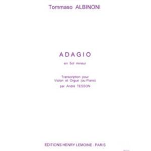 ALBINONI TOMASO - ADAGIO - VIOLON ET ORGUE (OU PIANO)