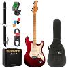 PACK GUITARE ELECTRIQUE PRODIPE ST 80 + AMPLI MARSHALL MG15GFX + ACCESSOIRES - CANDY APPLE RED