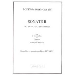 BOISMORTIER JB DE - SONATE N°2 EN RE MIN. - 2 VIOLONCELLES