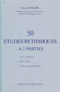PHILIBA NICOLE - 50 ETUDES RYTHMIQUES A 2 PARTIES VOLUME 2 - FORMATION MUSICALE