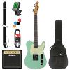 PACK GUITARE ELECTRIQUE PRODIPE TC 80 + AMPLI MARSHALL MG15G + ACCESSOIRES - SURF GREEN