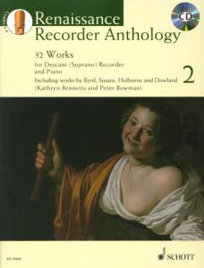RENAISSANCE RECORDER ANTHOLOGY VOL.2 +CD - FLUTE A BEC SOPRANO ET PIANO