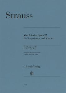 STRAUSS RICHARD - QUATRE LIEDER OPUS 27 - VOIX GRAVE ET PIANO