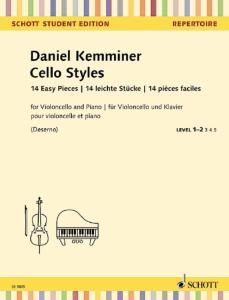 KEMMINER DANIEL - CELLO STYLES (14 PIECES FACILES) - VIOLONCELLE ET PIANO