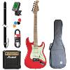 PACK GUITARE ELECTRIQUE PRODIPE ST JUNIOR + AMPLI MARSHALL MG10G + ACCESSOIRES - FIESTA RED