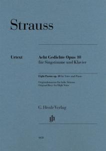 STRAUSS RICHARD - 8 POEMES OPUS 10 - VOIX HAUTE ET PIANO