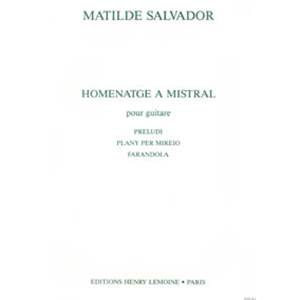 SALVADOR MATILDE - HOMENATGE A  MISTRAL - GUITARE