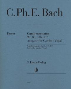 BACH CARL PHILIPP EMANUEL - SONATES POUR VIOLE DE GAMBE WQ 88-136-137 - ALTO (VIOLE DE GAMBE)/PIANO