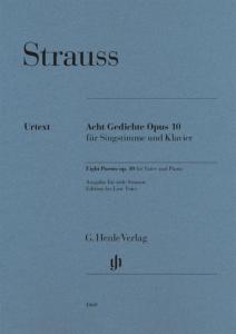 STRAUSS RICHARD - 8 POEMES OPUS 10 - VOIX GRAVE ET PIANO