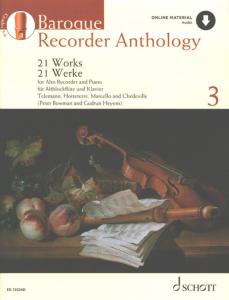 BAROQUE RECORDER ANTHOLOGY VOL.3 +AO - FLUTE A BEC ALTO ET PIANO