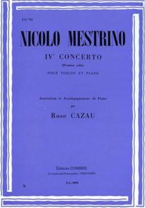 MESTRINO NICOLO - SOLO N°1 DU CONCERTO N°4 - VIOLON ET PIANO