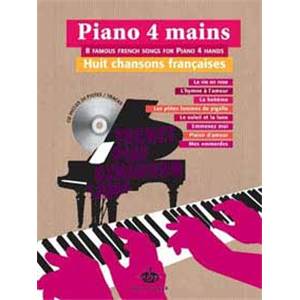 CHANSONS FRANCAISES (8) PIANO 4 MAINS + CD