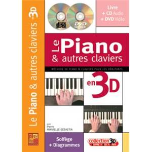 MINVIELLE SEBASTIA PIERRE - INITIATION AU PIANO ET AUTRES CLAVIERS EN 3D + CD + DVD
