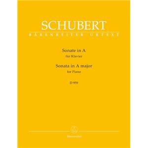 SCHUBERT FRANZ - SONATE D959 LA MAJEUR - PIANO