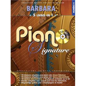 BARBARA - PIANO SIGNATURE 5 RECUEILS EN 1 + CD