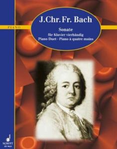 BACH J.CHR.FR. - SONATE EN LA MAJEUR - PIANO (OU CLAVECIN) A 4 MAINS