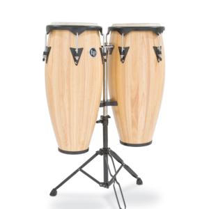 SET CONGAS LATIN PERCUSSIONS SERIE CITY - CHENE DU SIAM 11" ET 12" + STAND DOUBLE