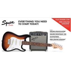 PACK GUITARE ELECTRIQUE SQUIER SHORT SCALE STRAT SS SQ10G BSB 030 1812 432